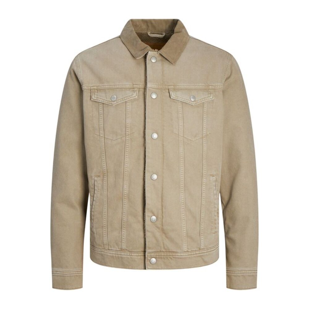 Jack And Jones Mens Sherpa Denim Jacket / Khaki